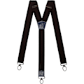 Pikkukuva 1 / 5: Olata Vahvat Y-muotoiset Hihnat/Suspenderit, Mustat Värillä Koristellulla Nahalla Ja Mustilla Karabiineilla - 4cm