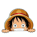 Pikkukuva 1 / 4: ONE PIECE Monkey D. Luffy Peeker -tarrat - Anime-hahmoja kurkistavat auton tarrat moottoripyörään, polkupyörään, puskuriin, ikkunaan