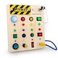 Miniatyrbild 4 av 5: Busy Switch Lights Leksak Småbarn Trä Busy Board Leksaker Rolig Gåva För 1-3 År