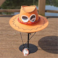Miniatyrbild 3 av 3: Portgas D Ace Orange Hat One Piece Cosplay Cowboy Hat