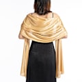 Miniatyrbillede 4 af 5: Silke Satin Langt Sjal Wrap Letvægts Solid Aftenkjole Bryllup Shawl til Kvinder