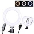 Miniatyrbillede 2 af 5: 6 tommer Stærk Clip Fill Light med Justerbar Temperatur LED Ring Light Skrivebordscomputer Clip Light
