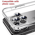 Pikkukuva 2 / 5: Linssi iPhone 14 Pro Max -kameralle Linssinsuojus Lasikalvo Timantti Hopea (2 KPL)