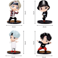 Miniatyrbillede 2 af 5: 7 stk. BTS Kage Toppers Stående Position Figurer Sæt af Actionfigur Legetøj Kage Toppers til BTS Fødselsdagsfest Tilbehør
