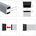 Miniatyrbild 2 av 4: 8-pack rektangulära stolsbensöverdrag, halkfria PVC-golvskydd 25 x 50 mm (1\" x 2\")