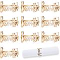 Miniatyrbilde 1 av 5: (gull) serviettringer, sett med 12 metall serviettringer, Bismillah bokstav metall serviettring serviettringer, bordserviettholdere gjennombrutt design ring dekor for W