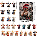 Miniatyrbild 2 av 4: Julkalender Yak Santa Claus Highland Cattle Hänge Blind Box Julklapp-B