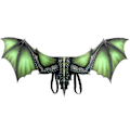 Miniatyrbillede 2 af 5: Halloween-dragtvinger af non-woven stof - grøn