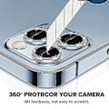 Pikkukuva 5 / 5: Linssi iPhone 14 Pro Max -kameralle Linssinsuojus Lasikalvo Timantti Hopea (2 KPL)