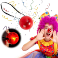Miniatyrbild 1 av 4: 3 st LED-upplysta röda clownnäsor för Röda Näsans Dag, Nyhet Circus Tillbehör Cosplay, 100% Ny