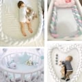 Miniatyrbillede 4 af 5: Sengestød, Nyfødt Baby, Ideel Rejseseng, Baby Fløjlspude, Beige, 2M