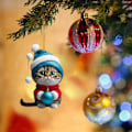 Miniatyrbilde 4 av 4: Katt-Adventskalender 2024, 24 Dager Julnedtelling med Søte Kattdukker, Juledekorasjon, 1