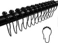 Duschdraperikrokar Ringar, Rostfria Metallglidande Duschdraperiringar för Badrumsduschstänger Draperier, 12-pack