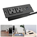 Pikkukuva 2 / 5: Piilotetut pistorasiat 2 pistorasialla USB C PD20W QC18W pikalataus, sopii saumattomaan työpöydän kaapin asennukseen