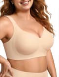 Trådløs Jelly BH til kvinder, Plus Size, Støttende, Sømløs, Komfortabel, Letvægts Hverdags BH Nude S