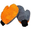 Biltvättshandskar, mjuka vantar, nätbaksida, reptålig, mikrofiber-chenille (2-pack, orange)