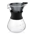 Miniatyrbillede 1 af 5: Manuel pour-over kaffemaskine, glaskrop, rustfrit stålfilter.