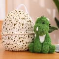 Plysdyr dinosauræg baby dreng 25cm grøn