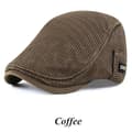 Cabbie Flat Cap Andningsbar Mesh Newsboy Basker Ivy Keps Kaffe Coffee