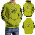 Jul Grinch 3D-printede hettegensere menn kvinner hettegenser The Green Monster Pullover Jumper Topper 5XL