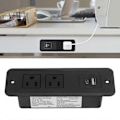 Pikkukuva 5 / 5: Piilotetut pistorasiat 2 pistorasialla USB C PD20W QC18W pikalataus, sopii saumattomaan työpöydän kaapin asennukseen