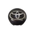 4 stk. Toyota navkapsler - svart og sølv logo (62mm)