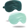 2-pack ögonmasker i fusk-silke – mörkgrön + ljusgrön