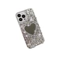 iPhone 13 Pro Luksus Diamant Serie Deksel — Hjerteformet Speil & Glitrende Diamant Design