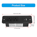 Pikkukuva 3 / 5: Piilotetut pistorasiat 2 pistorasialla USB C PD20W QC18W pikalataus, sopii saumattomaan työpöydän kaapin asennukseen