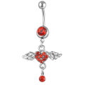 Miniatyrbilde 2 av 5: 4 stk. piercing smykker med diamantenglevinger, navlepiercing