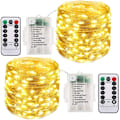 Miniatyrbillede 1 af 7: Batteridrevne Fe-lys, [2 pakker] 5M 50 LED Vandtætte Strimler