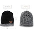 Miniatyrbillede 3 af 5: Dametøj Tyk Varmt Vinter Beanie Hat Slouchy Skully Strik Huer, Sort