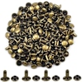 Miniatyrbilde 1 av 5: 100 Sett Lærnagler Dobbel Rørformet Nagler Studs Flat Rund  DXGHC