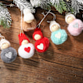 Miniatyrbillede 2 af 5: 6 stk. Julepompon-vedhæng søde mini-snemand-vedhæng trædekoration