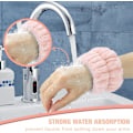 Miniatyrbillede 4 af 5: 8 stk. Mikrofiber Spa Håndledsband til Ansigtsvask, Kvinders Håndleds Håndklæder til Ansigtsvask, Absorberende Ansigtsvask Håndledsband