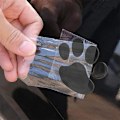 Miniatyrbillede 4 af 6: 4 stk Sorte 3D Krom Hundepot Aftryk Bilsticker Emblem