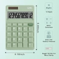 Miniatyrbillede 2 af 5: Grøn, Desktop Lommeregner med Store Taster, Standard 12-cifret LCD D