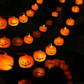 Miniatyrbillede 1 af 5: 6CM Halloween lyskæde LED græskarlampe festlampe udendørs