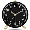 Miniatyrbillede 1 af 5: Klassisk Sort 11cm Metal Moderne Lydløs Analog Vækkeur med DXGHC