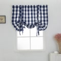 Miniatyrbillede 4 af 4: 1 stk. Linned-Bomuld Rutet Romerske Gardiner Køkken Skabe Garderobe