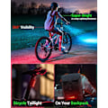 Miniatyrbillede 4 af 6: Cykellys, Høj Lumen Super Lys Cykellys, 6+4 Tilstande USB Genopladelig Cykel Forlygte & Baglygte Sæt, Vandtæt
