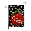 Miniatyrbillede 1 af 5: Polka Dot Believe Juletræshaveflag 12x18 Tommer Dobbeltsidet