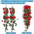 Miniatyrbillede 7 af 7: 2 stk. Kunstige Hængende Planter - Kunstige Silke Rose Blomster Hængende G