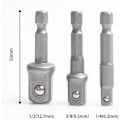 Pikkukuva 2 / 5: 3 kpl Universaali Kuusiokoloinen Sovitin 1/2\", 1/4\", 3/8\", Säädettävä