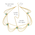 Miniatyrbilde 2 av 5: Boho Lagdelt Turkis Hodebånd Hodekjede Gull Tassel Dangle DXGHC