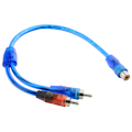 Miniatyrbillede 2 af 5: En til to lydkabel 1RCA hun til to RCA han AV-kabel en f