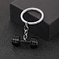 Miniatyrbillede 2 af 2: 1 stk titanlegering mini hantel nøglering, fitness nøglering, nyhed charm vedhæng gaver til far mand eller kæreste IC DXGHC
