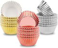 Folie cupcakeformar metall muffinsform bakform guld silver ros