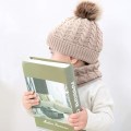 Miniatyrbilde 6 av 7: 2 stk. Strikket lue og skjerf til småbarn, vintervarm beanie med pompom