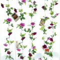 Miniatyrbild 5 av 5: 2 st konstgjorda blomstergirlander 15,8 fot Rosrank Silke Hängande